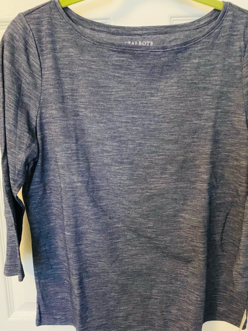 Talbots Women's Heathered Grey Boatneck Top